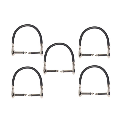 15CM black nickel-plated head double shielded noise reduction 6.35 mono male to male elbow guitar effector cable