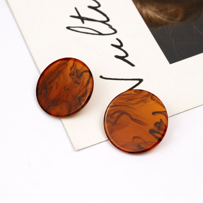 欧美新款时尚潮流树脂耳环简约亚克力豹纹耳坠 CE530|ru