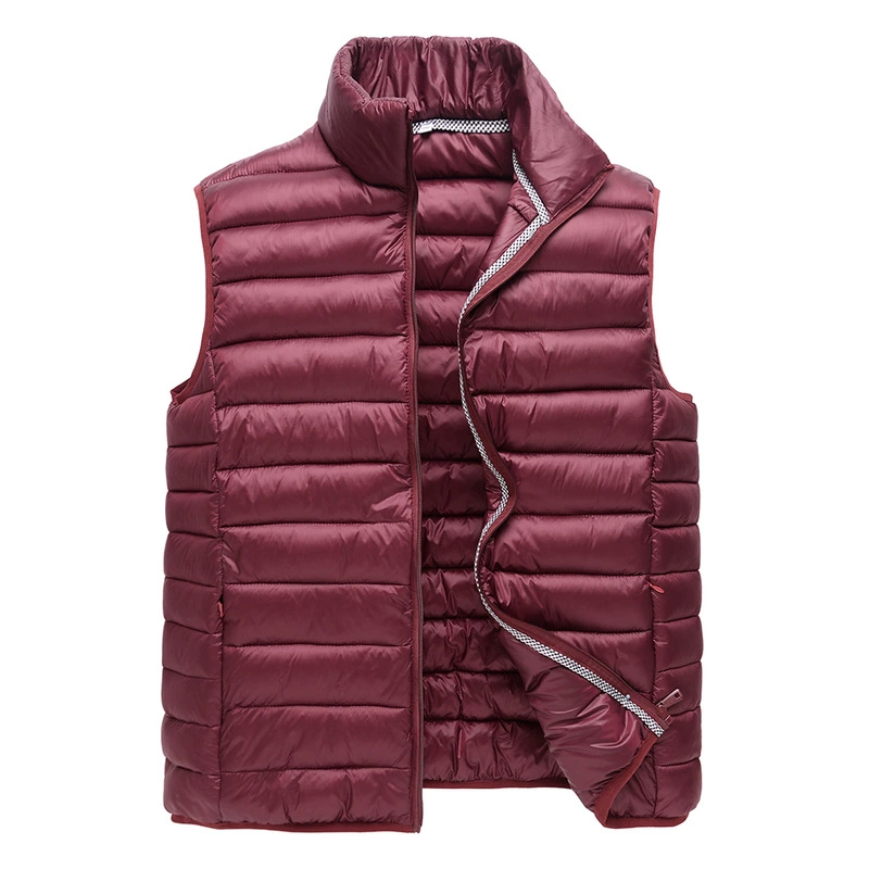 Пуховик из хлопка и хлопка, Мужской легкий жилет, жилет с воротником-стойкой, большие размеры, осенне-зимнее Мужское пальто, новинка 2017