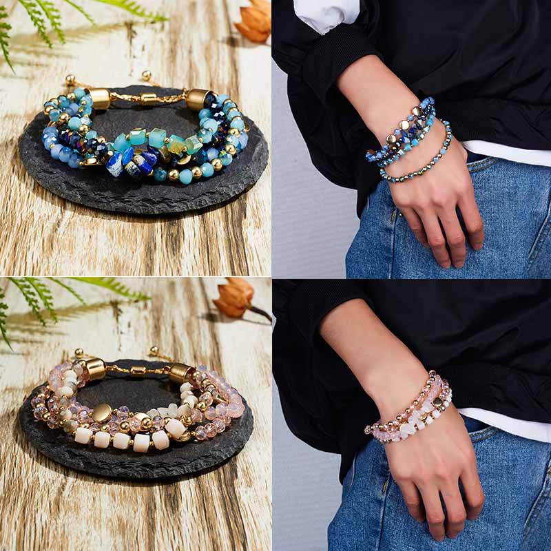 Fashion Geometric Artificial Crystal Rope Beaded Unisex Bracelets display picture 4