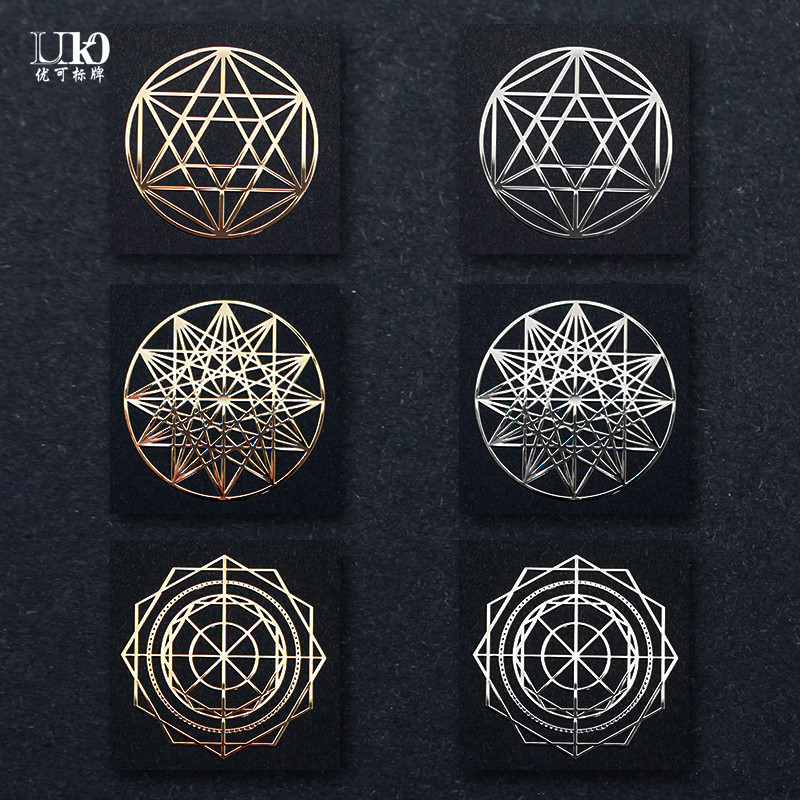 定制手机金属贴 生命之花金属贴纸 超薄纯镍logo标 生命能量贴