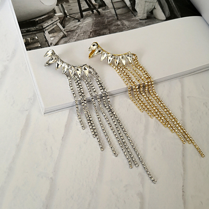 Dame Gland Le Cuivre Placage Incruster Strass Boucles D'oreilles 1 Paire display picture 1