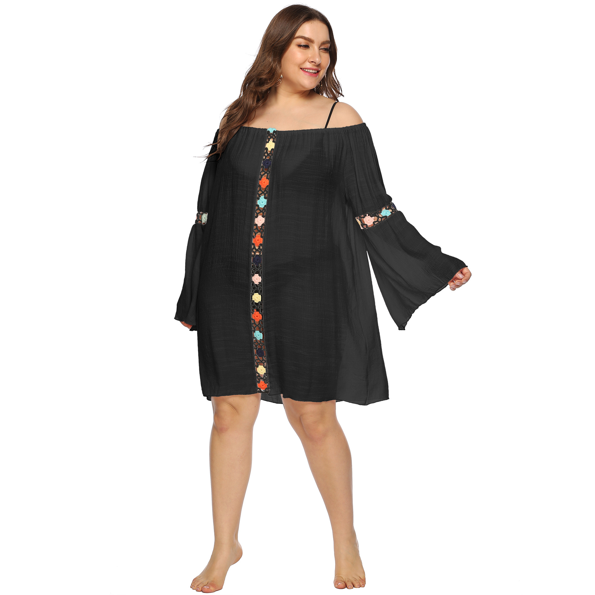 plus size off-shoulder beach dress NSOY26807