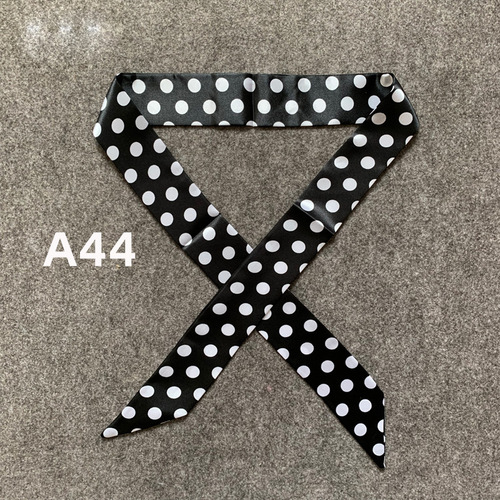 Polka dot striped slender tie bag handle silk scarf small ribbon decorative scarf bag strap women's scarf women