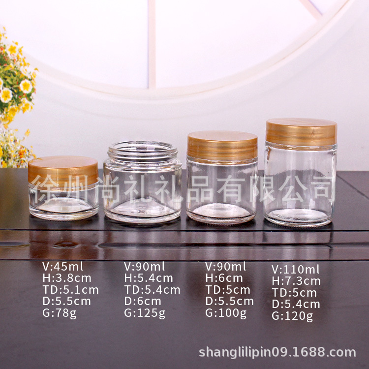 可设计logo瓶型厂家供应现货透明直筒花茶罐丝口家用储物罐玻璃瓶