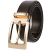 Golden buckle+brown belt