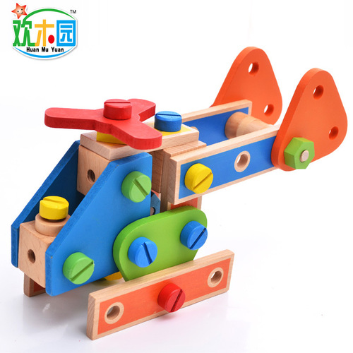 Wooden 70 nut combination multi-functional children's knocking and disassembly screw educational and ever-changing creative building block toy