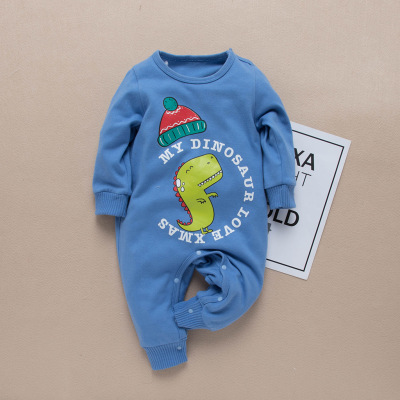 2020 new baby cartoon bodysuit baby clothing ins popular dinosaur hatsuit manufacturer direct sales climbing suit