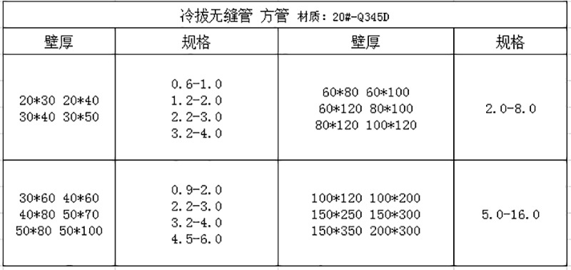 无缝管 方管