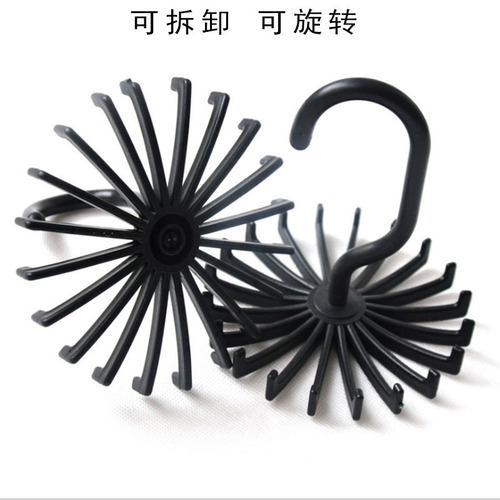 Cross-border creative multifunctional plastic tie rack mini rotatable 20-claw hanging rack scarf silk scarf jewelry storage rack