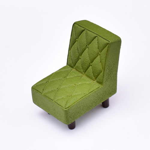 Zakka Mini Retro Handmade Striped Leisure Sofa Chair Miniature Scene Resin Girl Small Ornaments Desktop