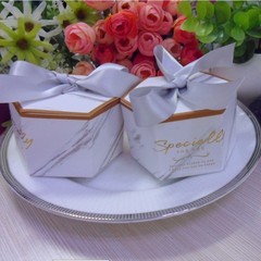 批發大理石婚禮喜糖包裝紙盒子歐式結婚喜糖盒創意婚慶喜糖盒