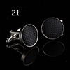 Men's cufflinks metal solid color cloth buckle buckle buckle round cufflink French cufflink customer can make it