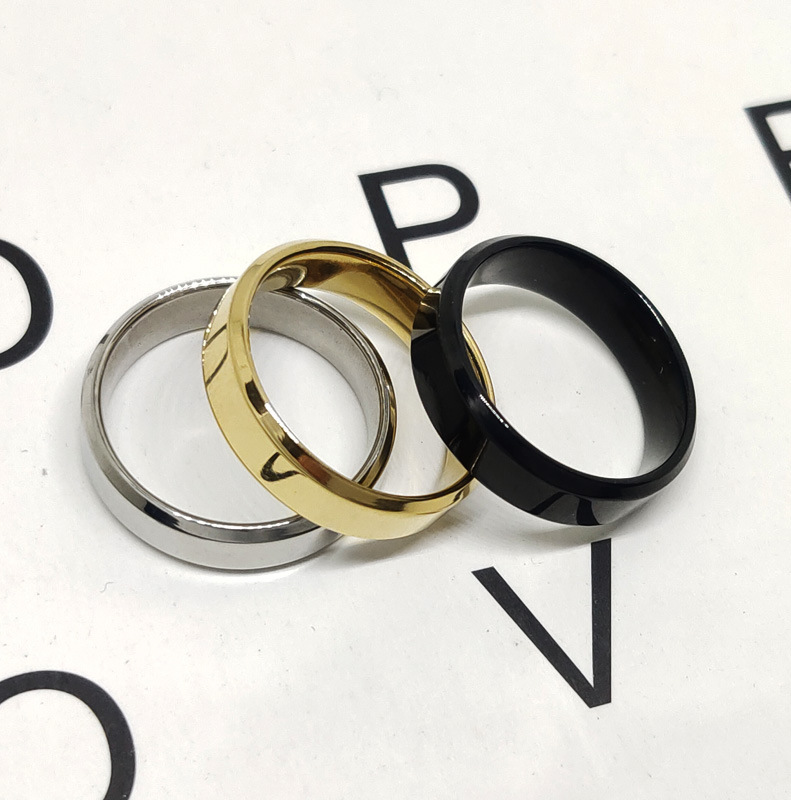 5g Weight Rings Classification Simple Style 201 Stainless Steel Geometric Customization Laser Engraving Men Band Rings