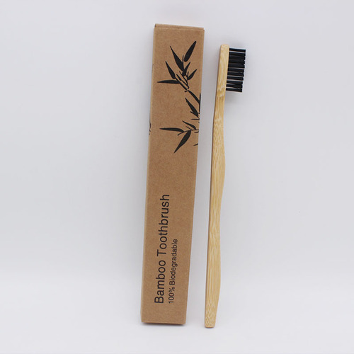 Curved Handle Bamboo Toothbrush Three Bends Thick Handle Brush Self-produced Foreign Trade Toothbrush Manufacturer Processing Thick Curved Handle Bamboo Brush