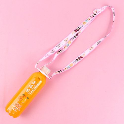 Japanese and Korean Sesame Street mineral water beverage bottle strap rope portable strap water cup water bottle buckle lanyard back water strap buckle