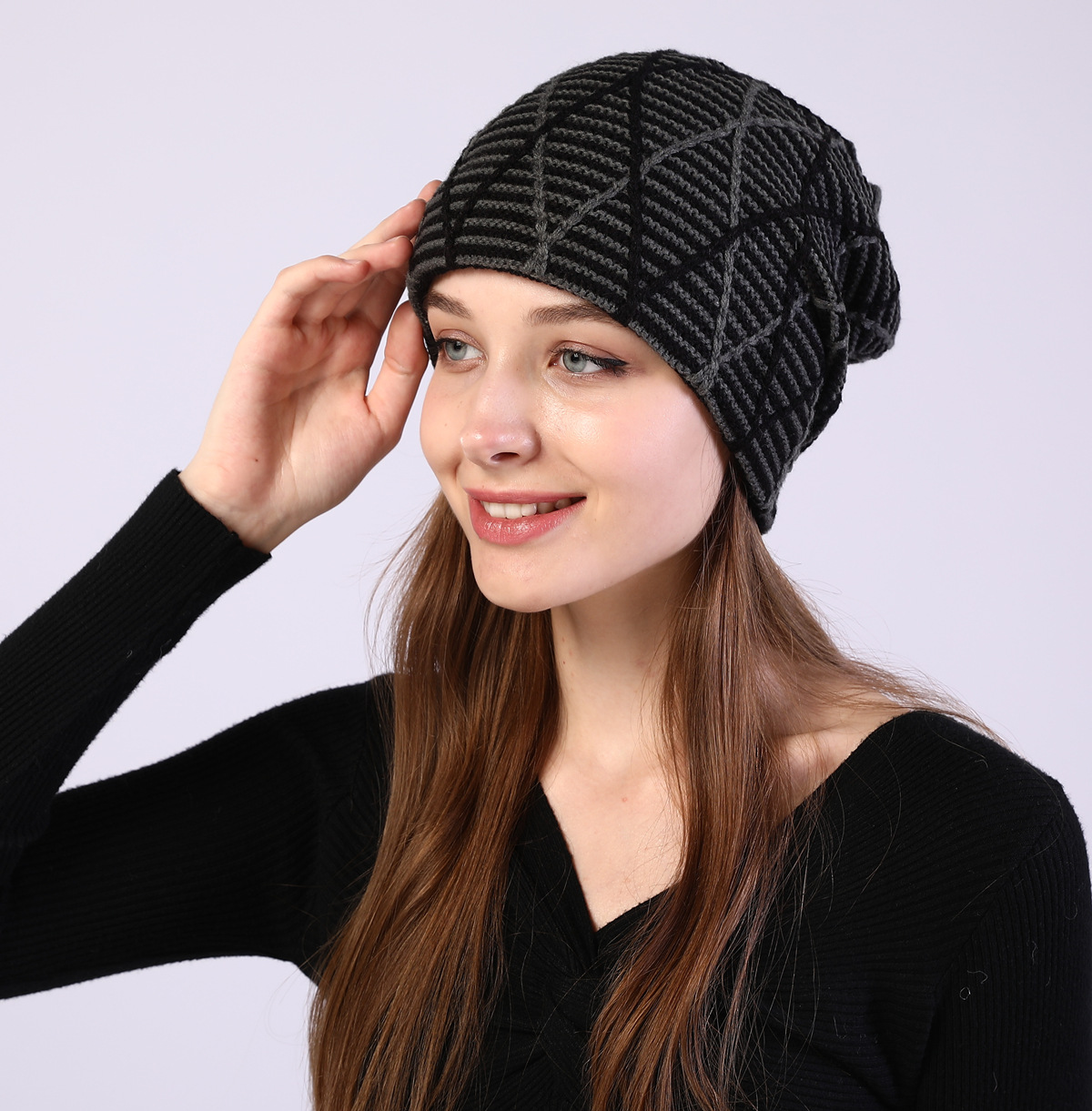 Knitted Beanie Hat For Autumn And Winter Warm Ear Protection_voghion.com
