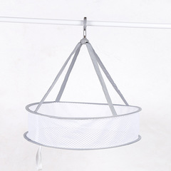 Polyester fine mesh sun drying basket magic gray household laundry net bag windproof foldable single-layer drying basket wholesale