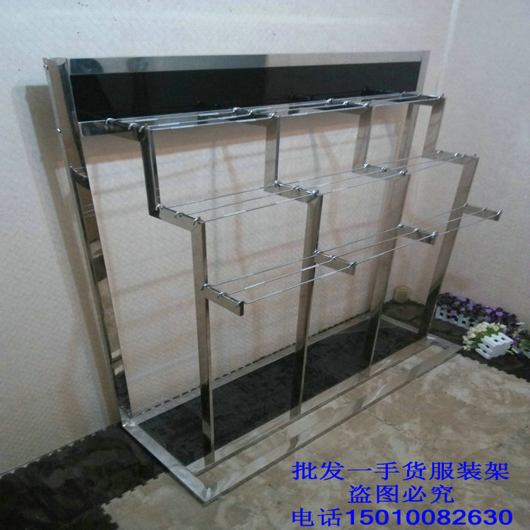 men's wear couture Display rack Western-style trousers exhibition booth Trouser clip Trouser stand Stainless steel to ground Island shelf Wall