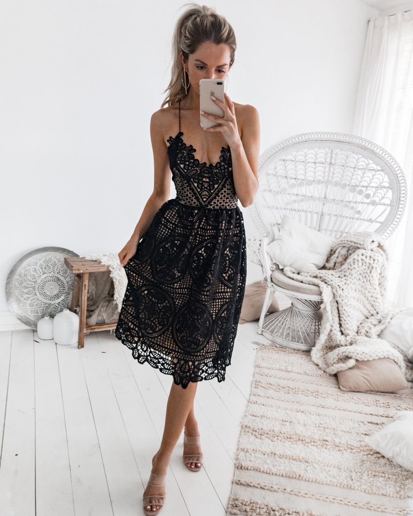 Sling Lace Halter Dress NSJRM60061