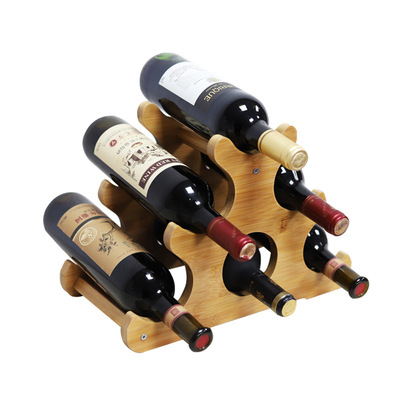 欧式红酒架摆件创意葡萄酒架楠竹展示架家用酒瓶架客厅桌面酒架子|ms