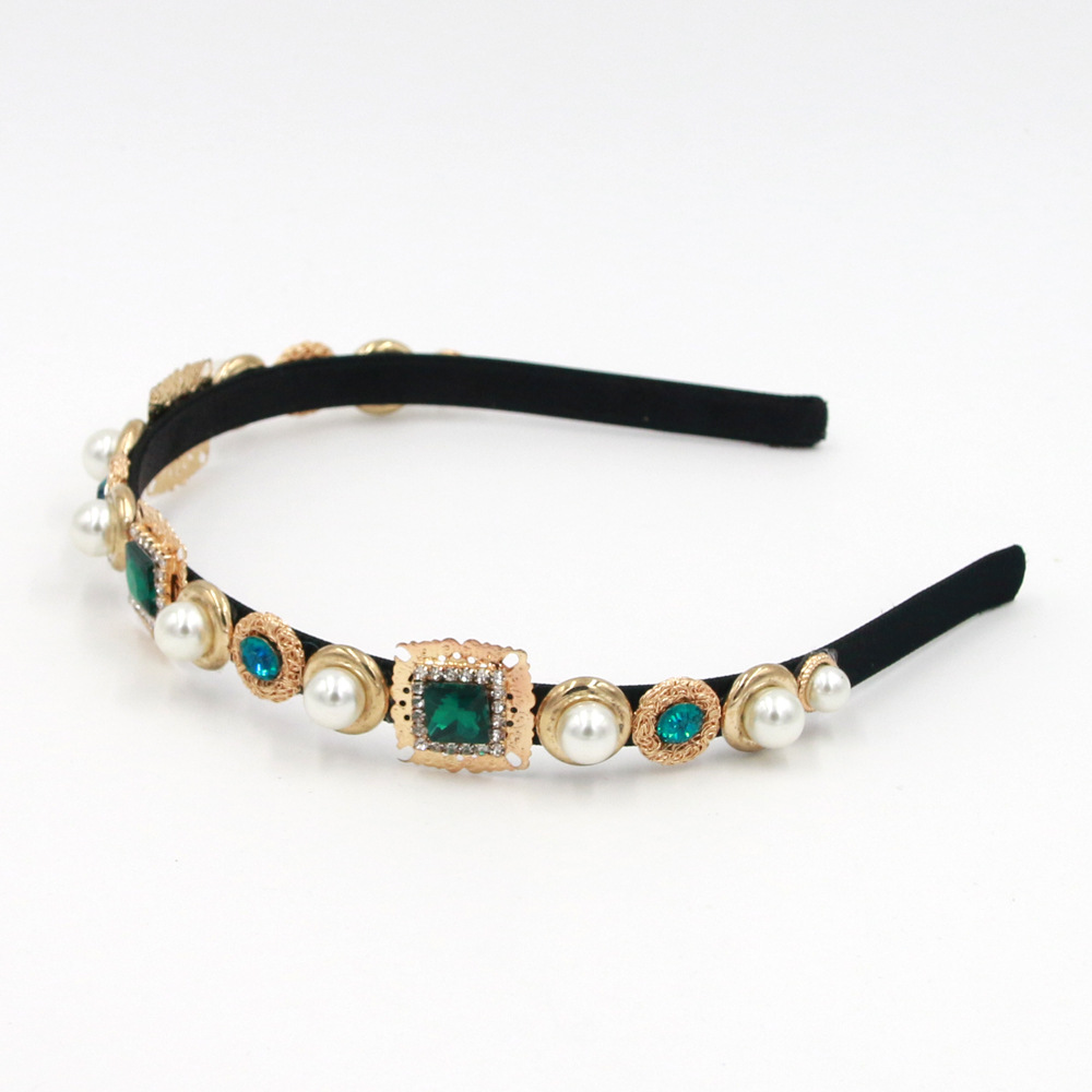 Hot Selling Fashion Crystal Clear Gemstone Metal Headband Wholesale display picture 8