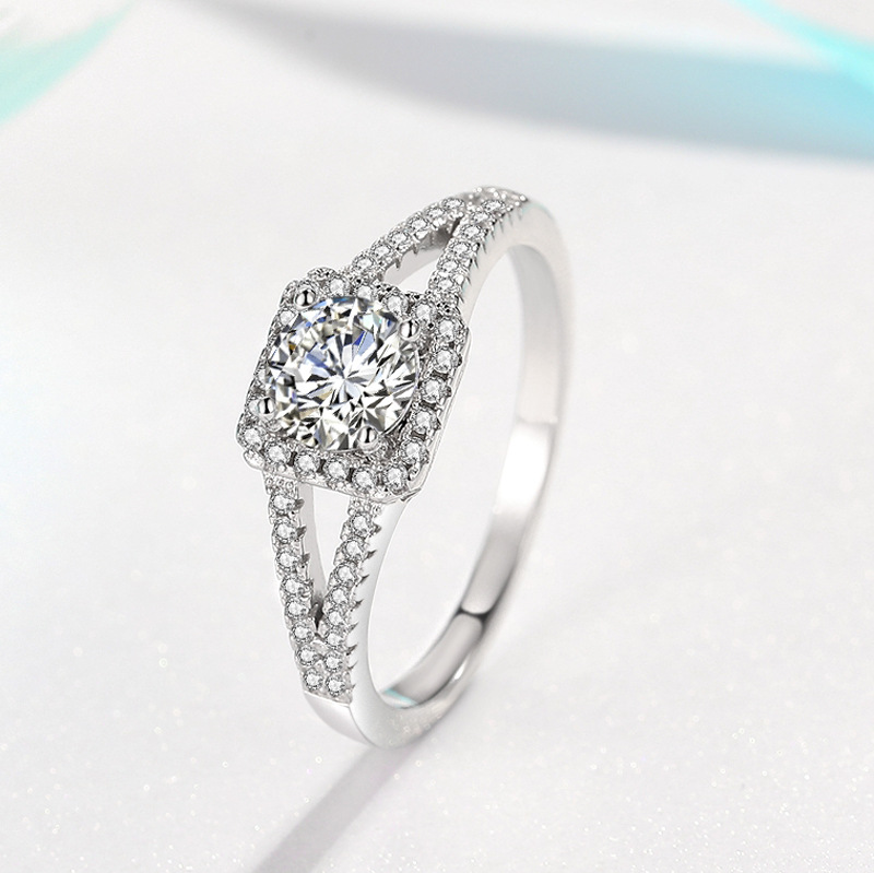 Square platinum wedding ring