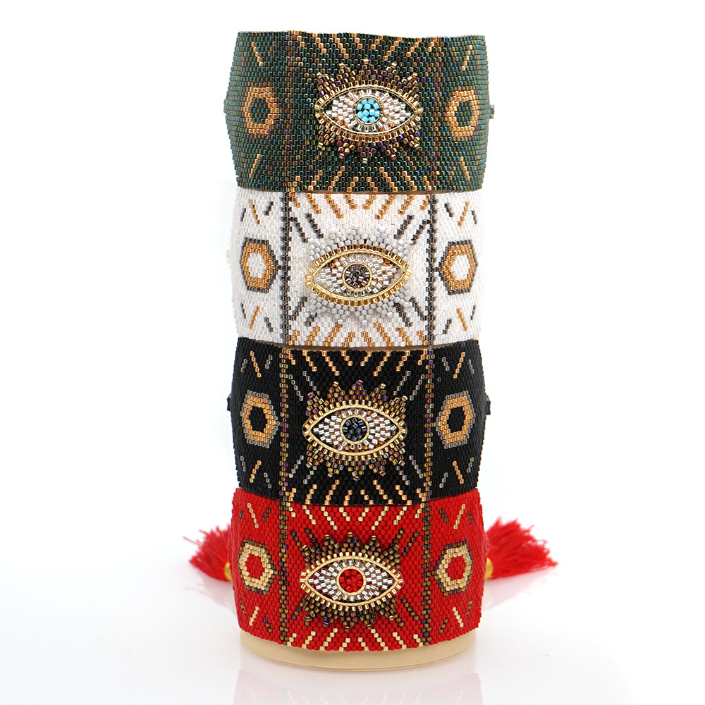 evil eye Miyuki beads handwoven widebody bracelets wholesale jewelry Nihaojewelrypicture22
