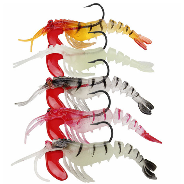 Floating Shrimp Lures Soft Baits Fresh Water Bass Swimbait Tackle Gear