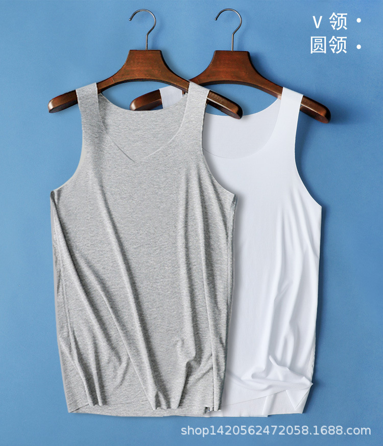Men's Modal Seamless Vest Tight Fitness Sports Hurdle Base Elastic Youth Summer Factory Supply