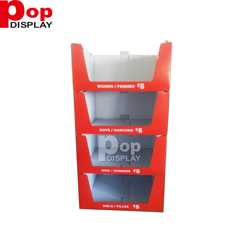 多款精美超市纸堆头 厂家定制纸地堆 瓦楞纸堆箱 免费设计