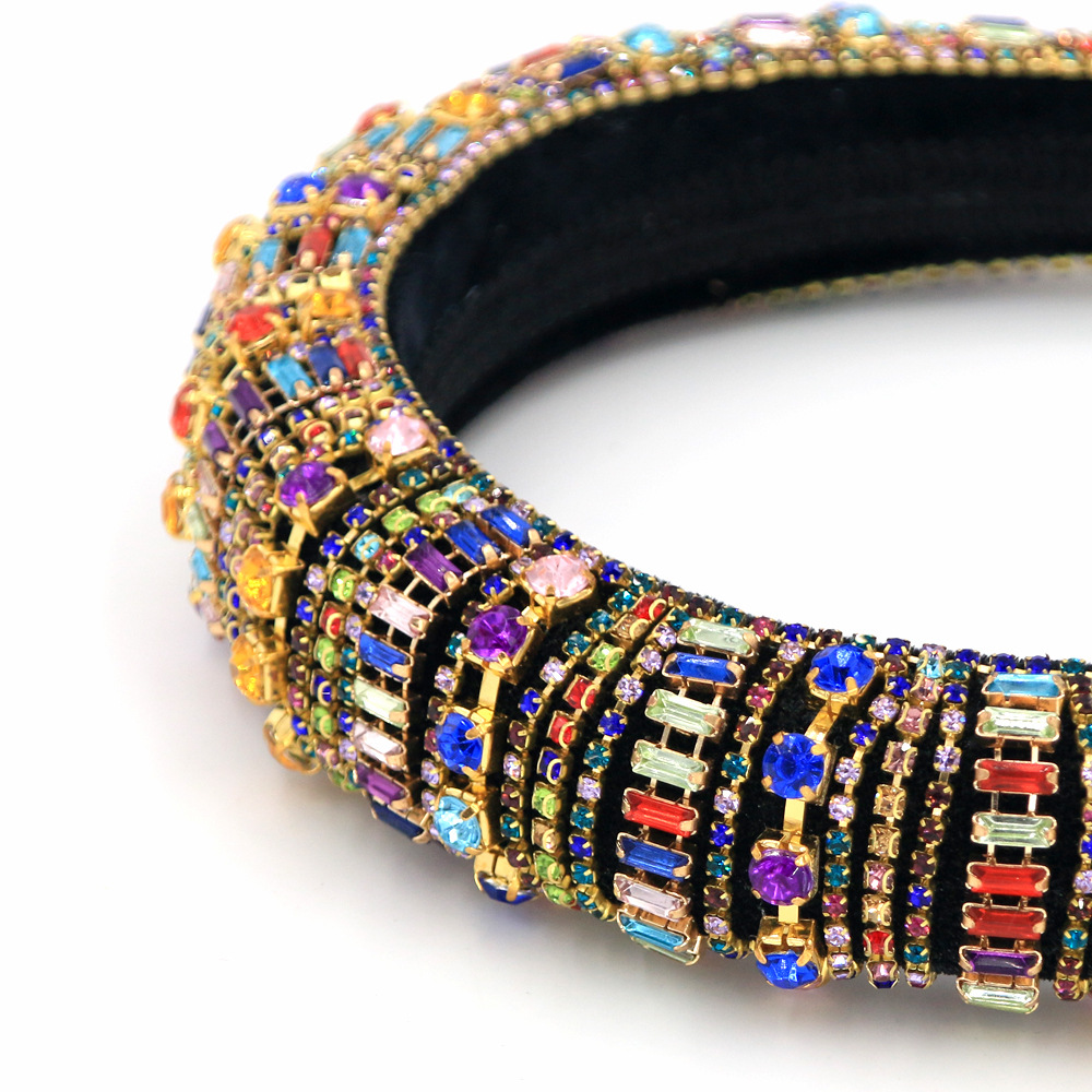 Grenz Überschreitende  Exquisite Luxus Europäische Und Amerikanische Barock Mode Haarschmuck Stirnband Voller Strass Laufsteg Haarband Psb display picture 5