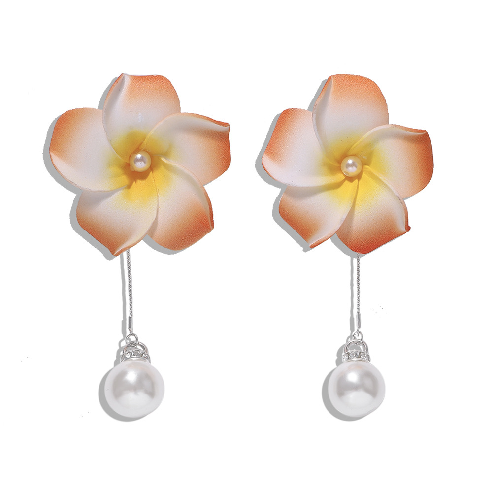 Explosion Models Flower Pearl Earrings New Earrings Passion Romantic Jewelry Accessories display picture 7