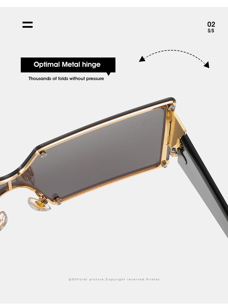 Large Frame One Piece Sunglasses Square Gradient Street Style_voghion.com