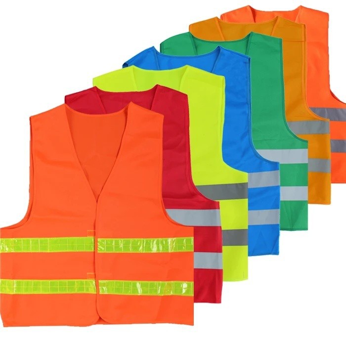Sitio de construcción multi-color tejido de punto ropa reflectante ropa de protección fluorescente chaleco reflectante Chaleco de trabajo ropa de trabajo saneamiento
