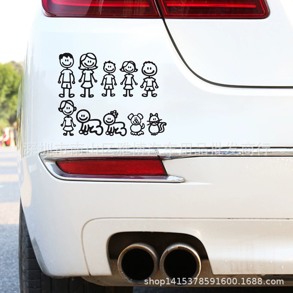 Картинка автомобиля с семейнымMEMBER? Похоже на английский: "D-897 My Family family member car sticker cartoon anime sticker paper creative car sticker stickers". Translate: Наклейка на машину с персонажем из семейной семьи D-897, мультфильм аниме, бумага креативная наклейка для машины