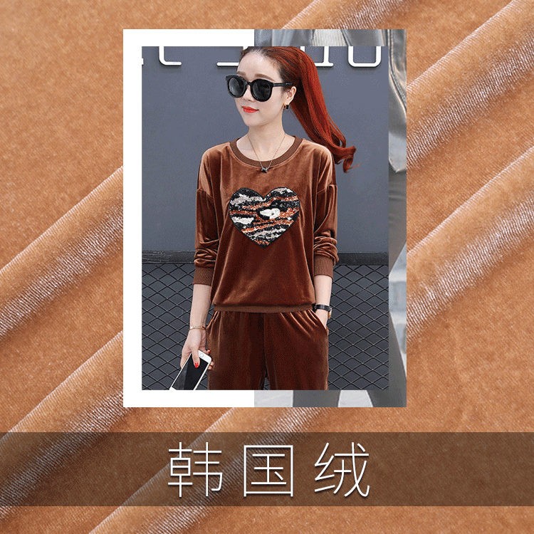 现货供应 230g全涤纬编韩国绒 秋冬时尚运动服里布家居服睡衣面料|ms