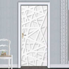 巨创跨境货源PVC贴纸3D自粘门贴 墙贴 卧室客厅现代装饰 几何白线