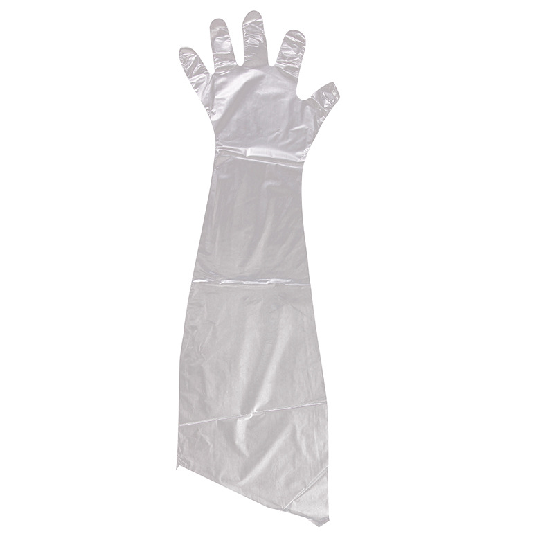 50 piezas por paquete de guantes de brazo largo desechables de inseminación de ganado Los guantes de brazo largo elásticos suaves engrosados de Jiang para ganado veterinario