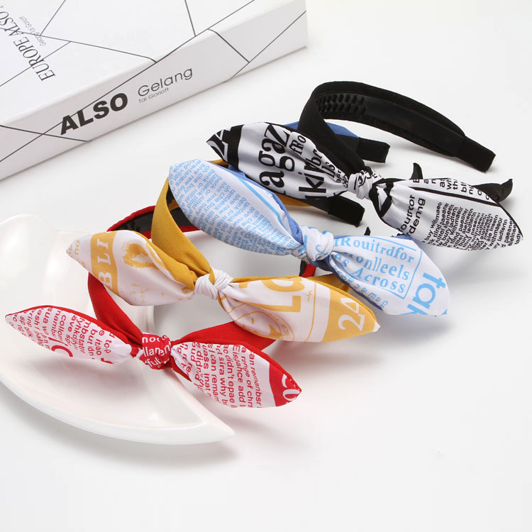 蝴蝶結兔耳朵頭飾發箍女士 韓版卡子寬邊發卡發帶發飾女頭箍