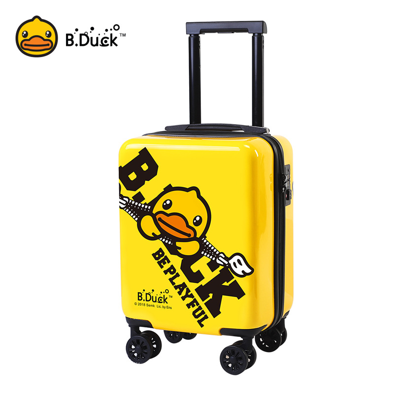 Aoweila/B.Duck小黃鴨16寸兒童拉桿箱萬(wàn)向輪學(xué)生小清新行李箱旅行箱批發(fā)