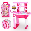 Children's realistic toy, suitcase, set for boys and girls, family kitchen