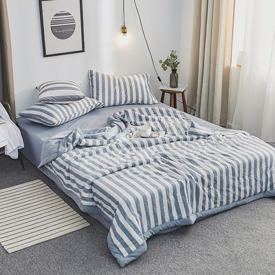 夏天空调被夏凉被水洗棉双人学生宿舍春秋被单人夏被薄被子夏季被|ru
