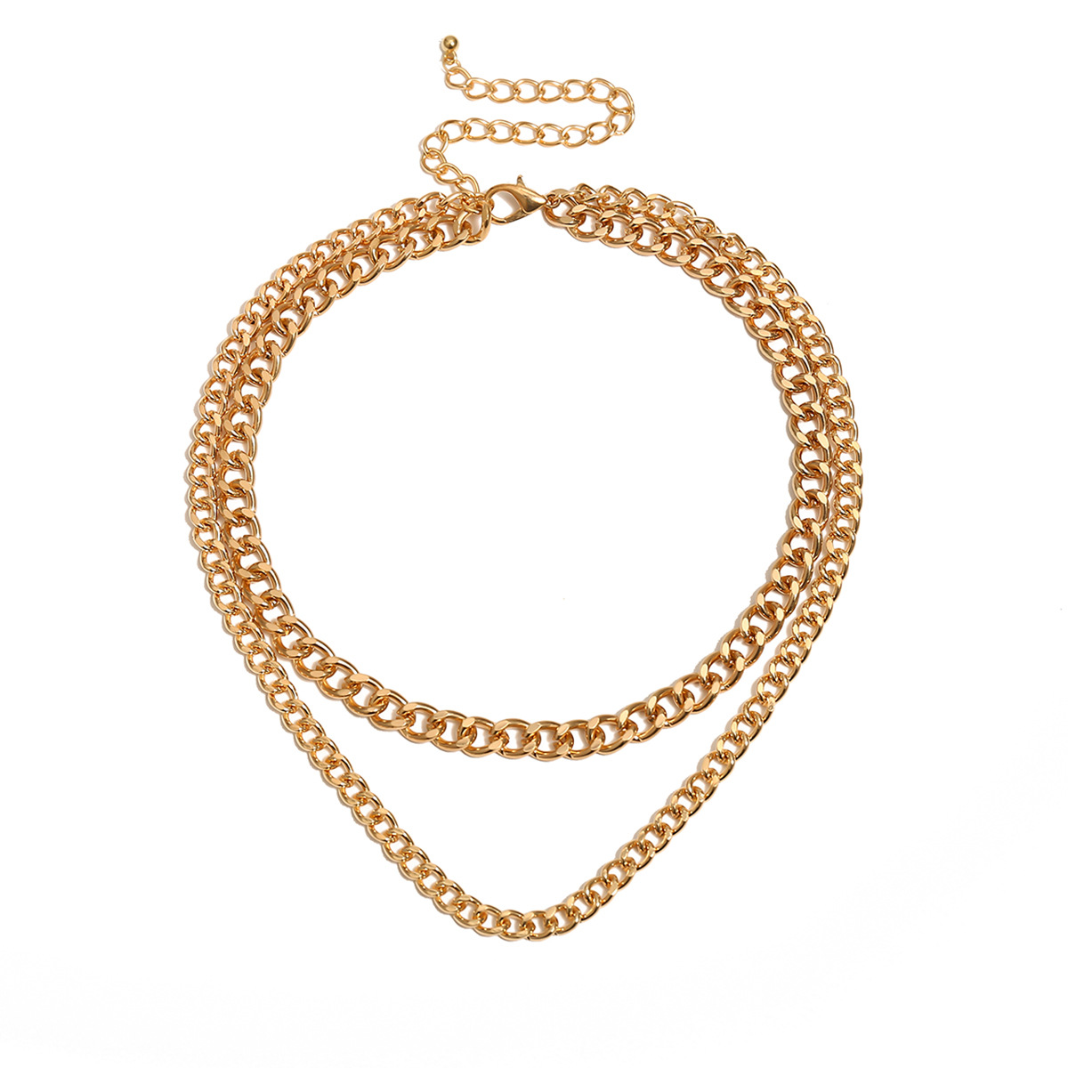 Ornement Europe Et En Amérique Croix Frontière U En Forme De Personnalité Élégante Géométrie Simple Polyvalent Double-couche Collier Gland Collier display picture 7