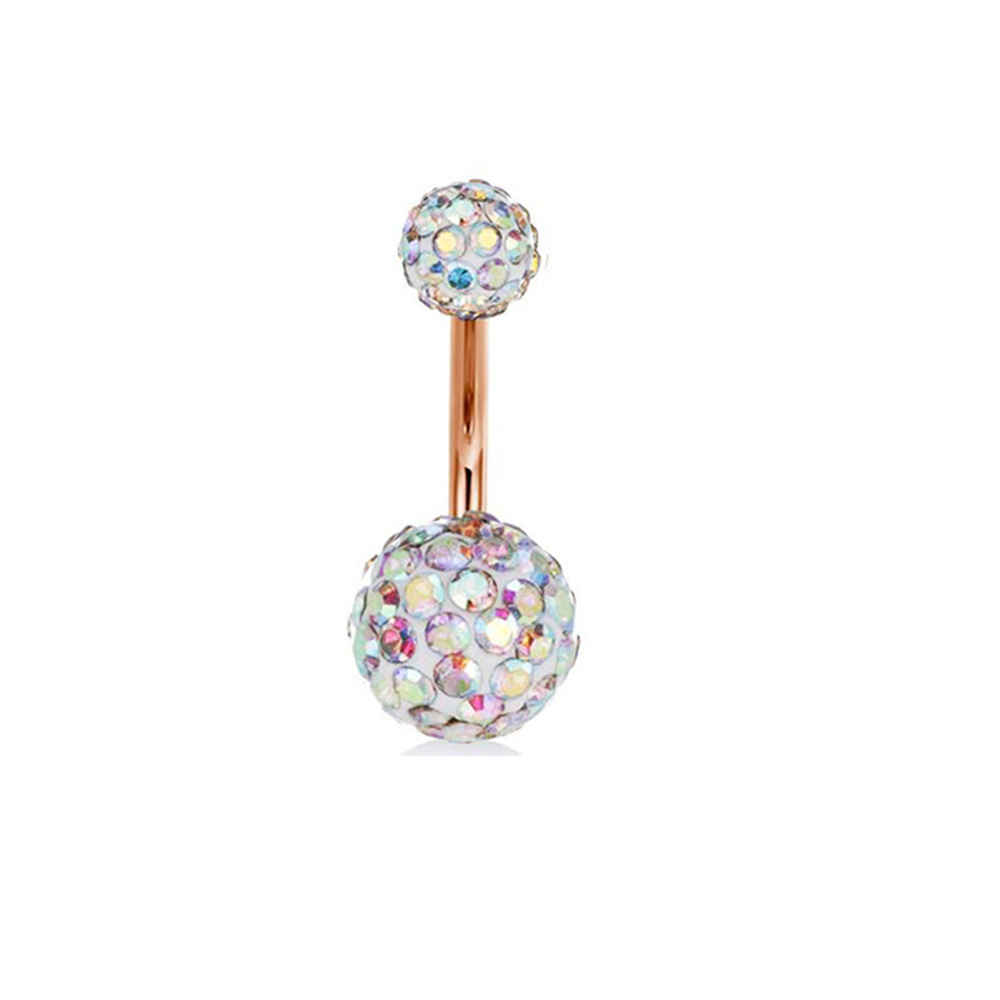 Drill Ball Set Navel Ring Stainless Steel Body Piercing Jewelry 5-Piece Set 2024 Spring detail image 13