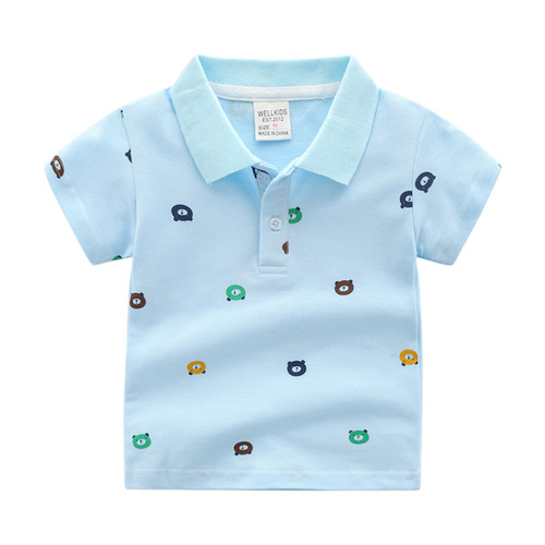 Short-sleeved boys summer new cartoon children's tops short-sleeved T-shirt boys POLO shirt wellkids