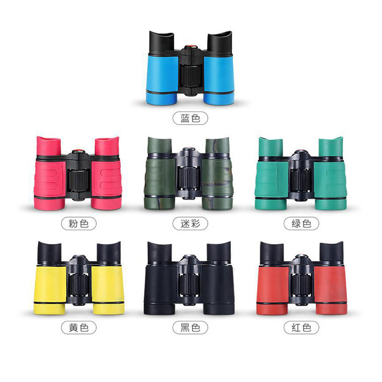 跨境专供 儿童望远镜4*30 彩色橡胶手柄防滑 儿童玩具双筒望远镜