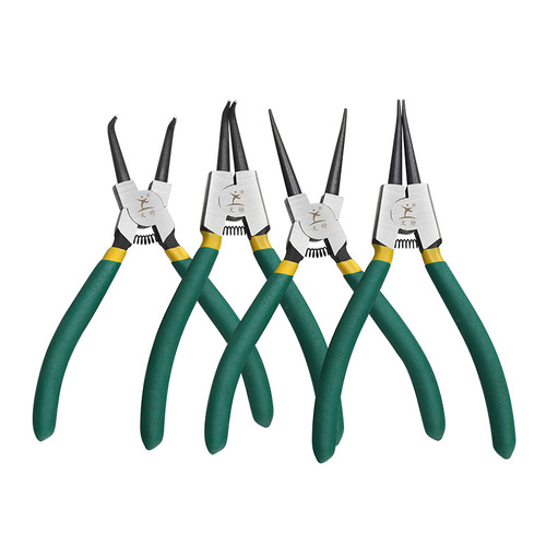 E-type spring clip pliers, dual-purpose retaining ring pliers with straight inner spring clip and curved outer spring clip, available in various sizes