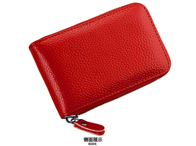 60g Weight Zipper Closure Type Business Occasion Genuine leather Material Solid Color Pattern Unisex Gender Coffee, Royal Blue, Orange, Dark Blue, Pink, Purple, Red, Green, Yellow, Black Color Unisex Solid Color Genuine Leather Coffee Royal Blue Orange Zipper Card Holders 30