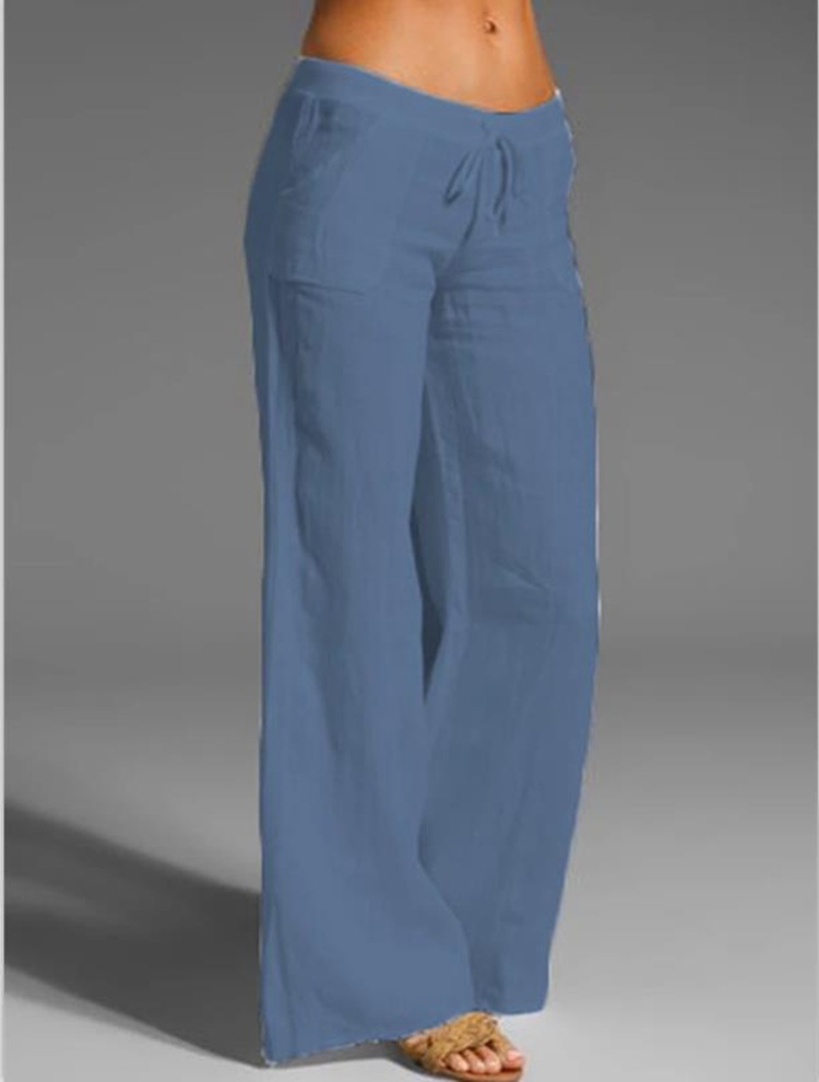 High Waist Waist Line Casual Pants Pants Type Women's Daily Casual Solid Color Full Length Casual Pants